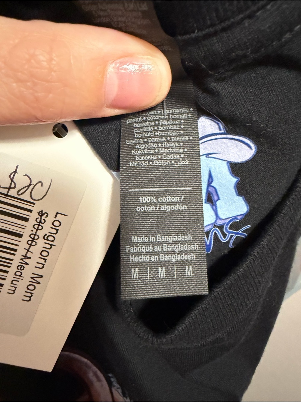 MOM Black Graphic Longhorn Tee - Picture 5 of 5